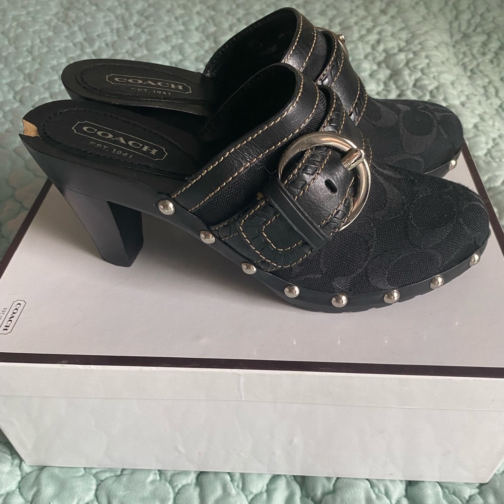 Coach black heel clogs 6.0